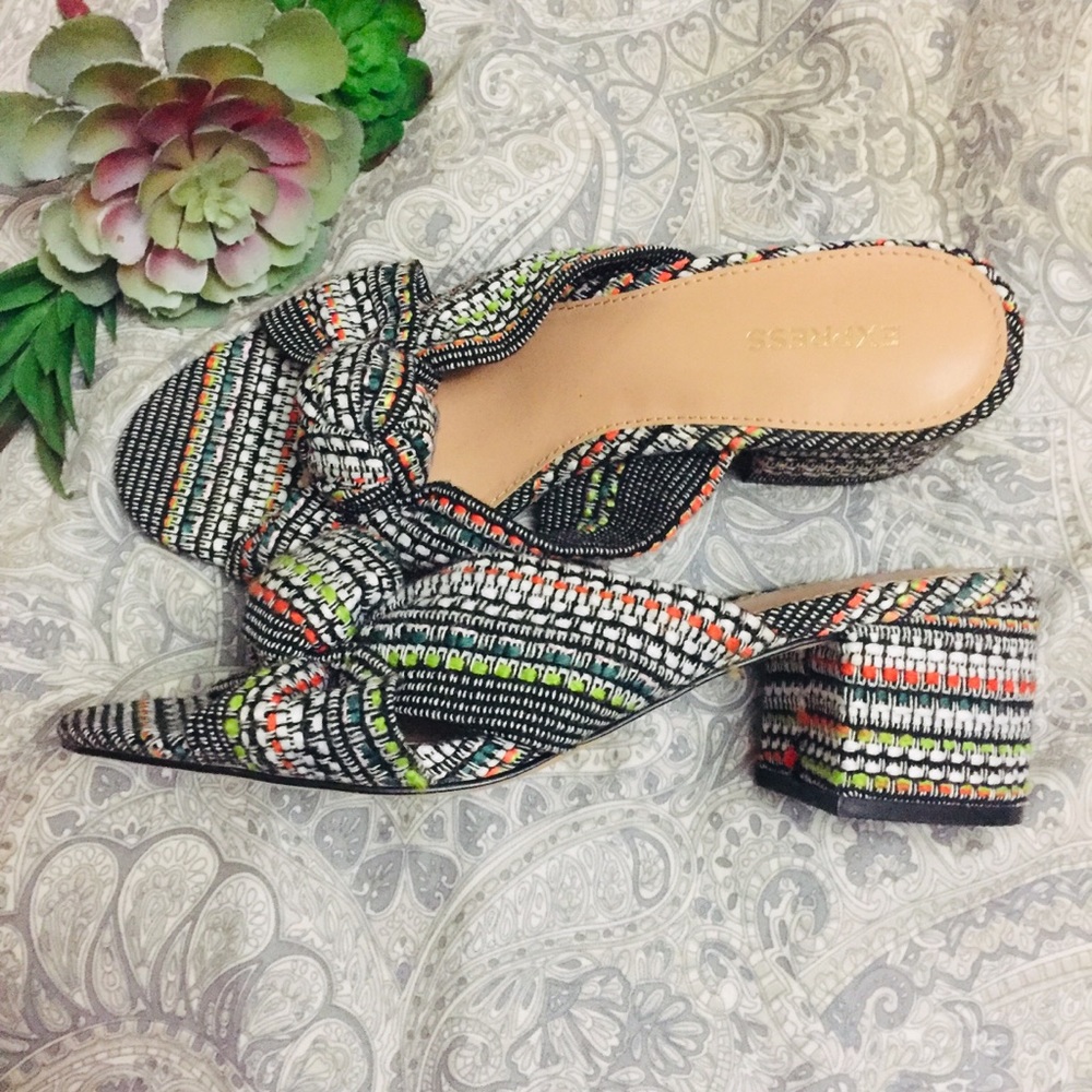 Express Woven Open Toe Mules